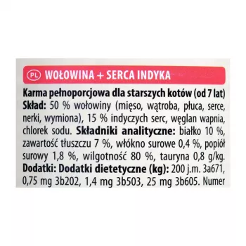 ANIMONDA Carny Senior Jautiena ir kalakutų širdelės - šlapias ėdalas katėms - 400g