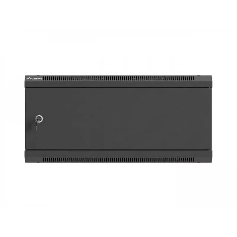 Sieninis 19 colių stovo korpusas LANBERG 4U 600x450 mm juodas su metalinėmis durelėmis