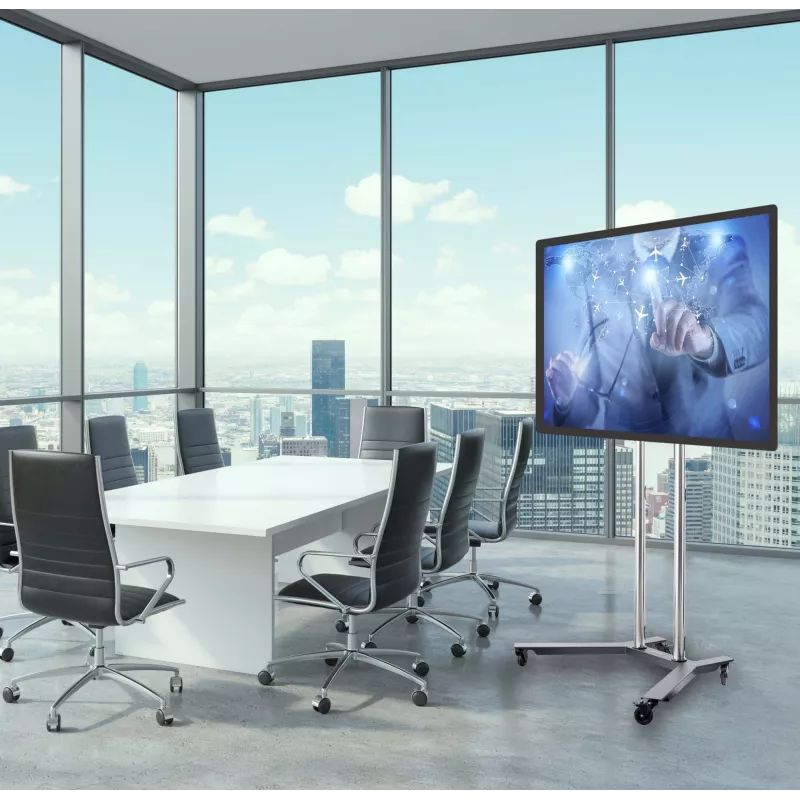 Edbak TR1 mobilus stovas ekranui 190,5 cm (75 inch) Juodas, Nerūdijantis plienas