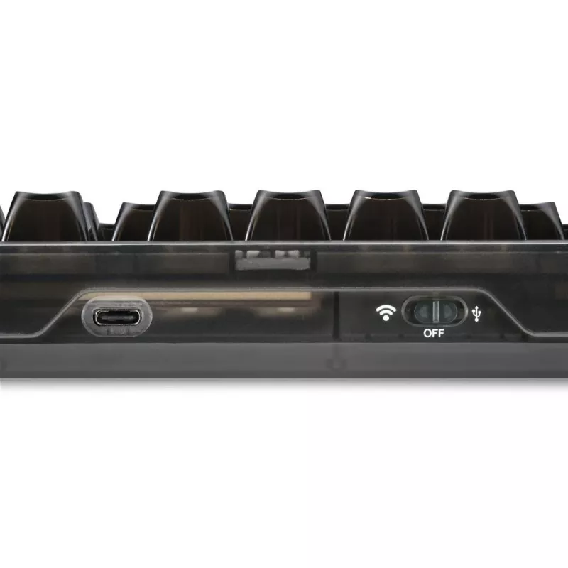 Mechaninė žaidimų klaviatūra Sharkoon Crystal Shark Black DE su RGB apšvietimu