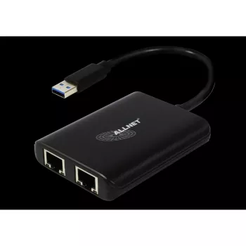 USB 3.0 tinklo adapteris ALLNET ALL-NC-2G-102-USB-A su 2x Gigabit Ethernet ir USB stotelė