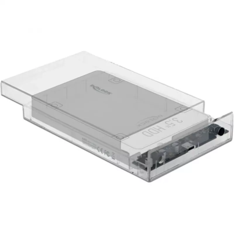 Išorinis HDD/SSD dėklas DeLOCK 42623 skaidrus 2.5/3.5 colio