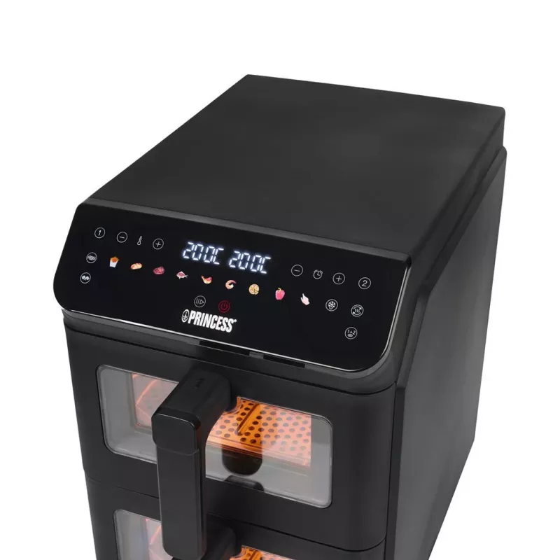 Princess Double Stack Airfryer 182490 | Dvigubi krepšiai 2x5,6 L | 3000 W | Juoda