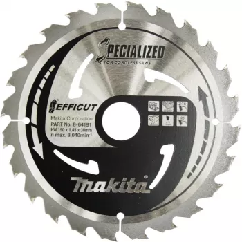 Makita Specialized EFFICUT pjūklo diskas – medžiui ir metalui – 190 mm – 24 dantys (B-64191)