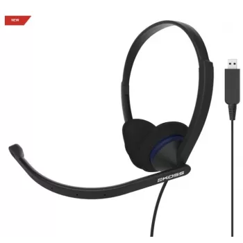 Koss CS200 USB ausinės su mikrofonu, laidinės, ant ausų, juodos