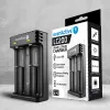 Baterijų įkroviklis everActive LC200 buitinis USB, 2 lizdai, Li-Ion, palaiko A/AA/AAA/AAAA/C/D, 5 V įėjimas, 4,2 V išėjimas, juodas