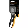 Sodo žirklės Fiskars Plus PowerLever Anvil juodos oranžinės