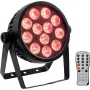 LED prožektorius EUROLITE 4C-12 Silent Slim 12W RGBW – kompaktiškas sceninis/ambientinis šviestuvas