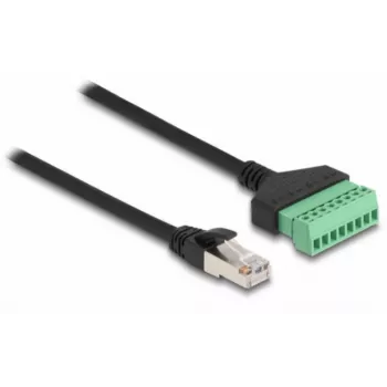 DeLOCK RJ45 kabelis Cat.6 kištukas į gnybtų bloką 30 cm juodas žalias
