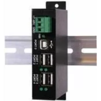 EXSYS EX-1163HMS-WT 4 portų USB 2.0 HUB su apsauga nuo įtampos šuolių ir praplėstu temperatūros diapazonu