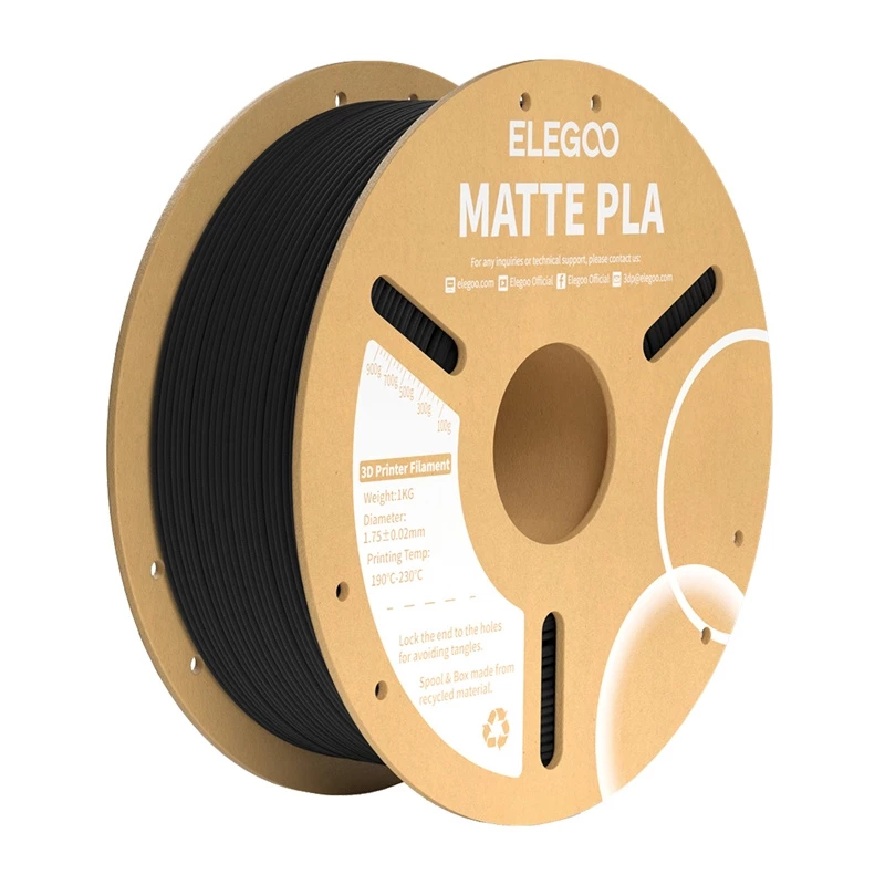 Filamentas PLA Matte ELEGOO (juodas)