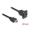 DeLOCK D-Type HDMI laidas, kištukas į lizdą, juodas, 20 cm