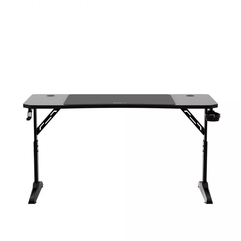 huzaro Hero 3.6 žaidimų stalas – stačiakampis 1400×600 mm, reguliuojamas aukštis 560–790 mm, juodas, H kojos, 15 mm viršus