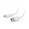 USB duomenų laidas Gembird USB A į USB C 1 m, USB 3.2 Gen 1, baltas