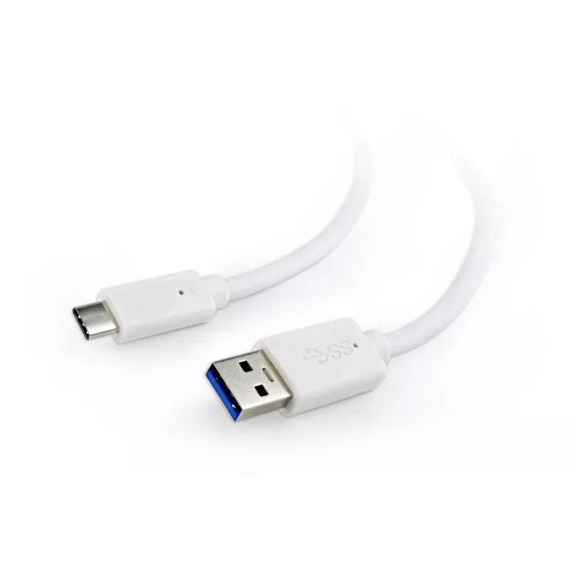 USB duomenų laidas Gembird USB A į USB C 1 m, USB 3.2 Gen 1, baltas