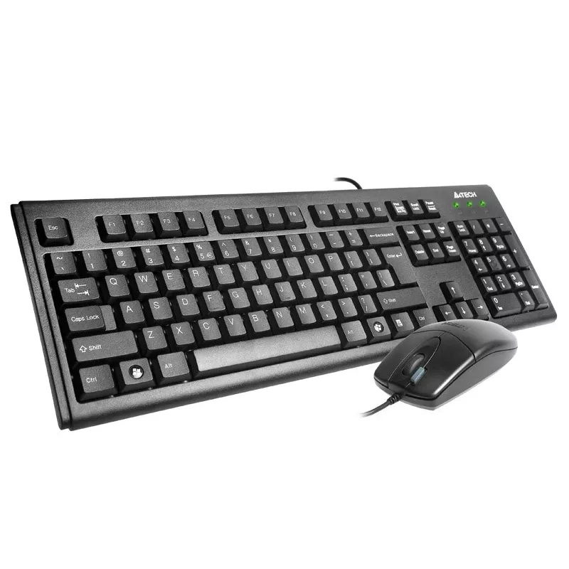 A4Tech KM-72620D - Klaviatūros ir pelės rinkinys - USB - US - Juoda
