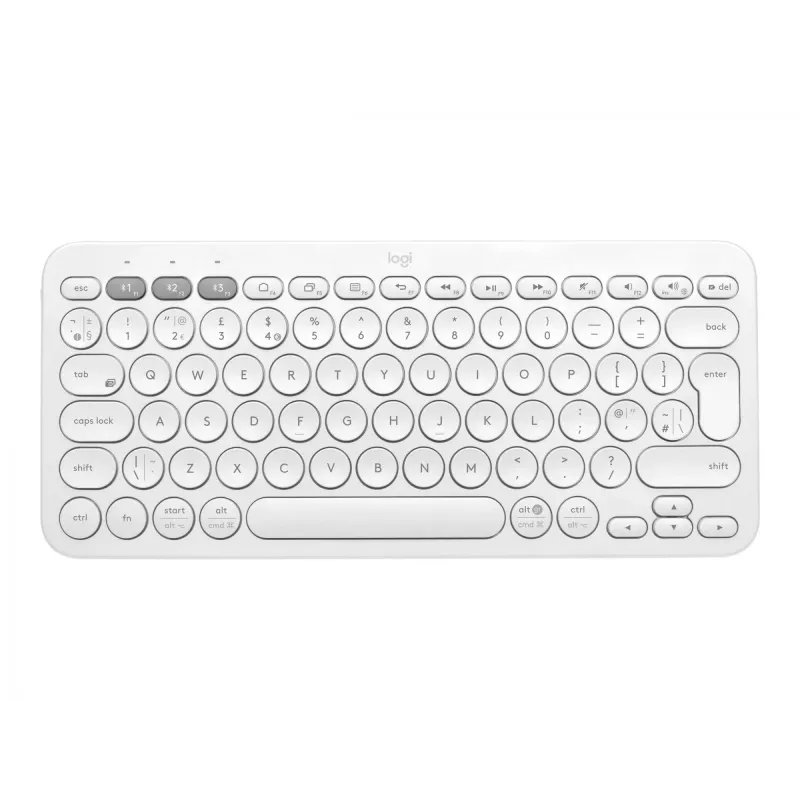 Logitech K380 belaidė klaviatūra, Bluetooth 3.0, vokiškas išdėstymas, off-white