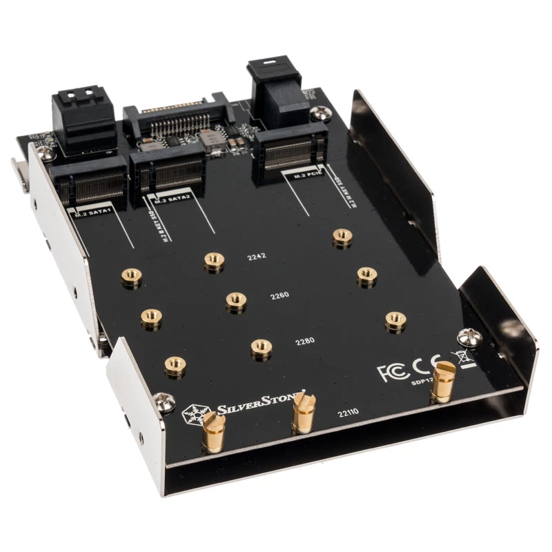 SilverStone SST-SDP12 3,5" šachtos adapteris 2x M.2 SATA ir 1x M.2 NVMe SSD