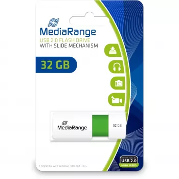 MediaRange MR973 USB atmintukas 32GB USB 2.0 baltas, žalias
