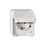 Kištukinis lizdas Merten MEG2300-8019 CEE 7/3, baltas, IP44, termoplastikas, 83×73×57 mm
