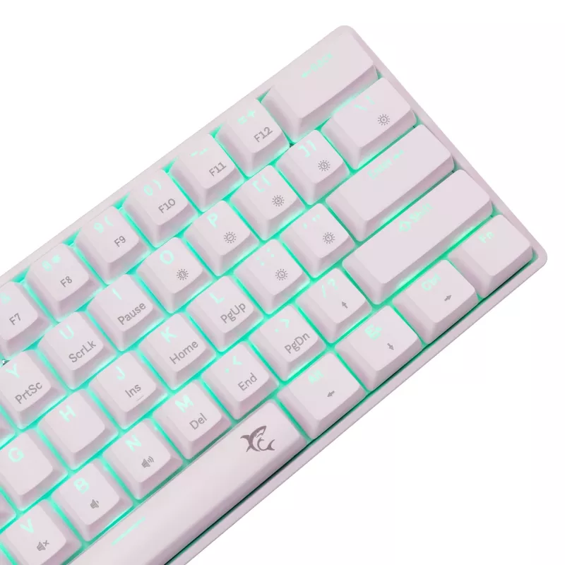 Laidinis mechaninis klaviatūra White Shark Shinobi-2 (GK-004211) — US išdėstymas, raudoni jungikliai, balta