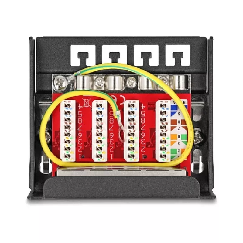 Patais skydelis DELOCK Mini Desktop RJ45 4 prievadų Cat.6A ekranuotas juodas metalas 90×22×93 mm