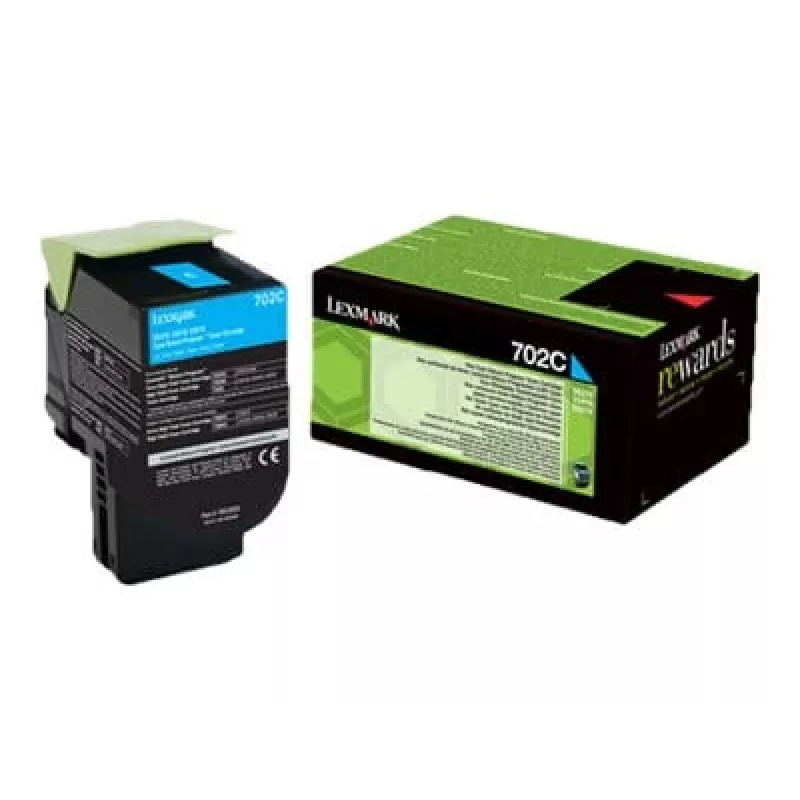 Originalus Lexmark 702C R žalsvai mėlynas (cyan) kasetė, 1 vnt.