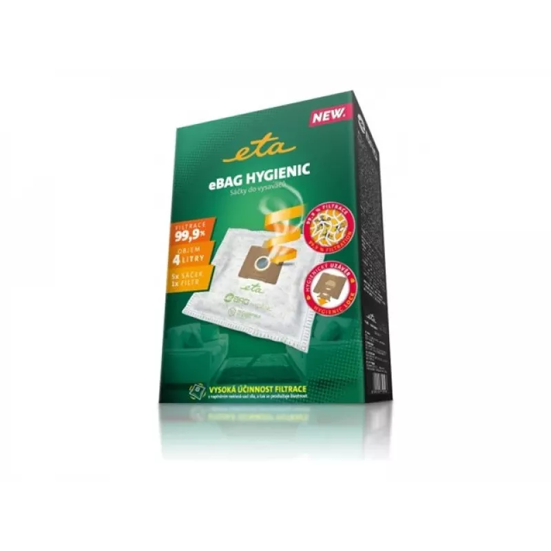 Dulkių siurblio maišeliai ETA Hygienic 5 vnt. su mikrofiltru | ETA960068010