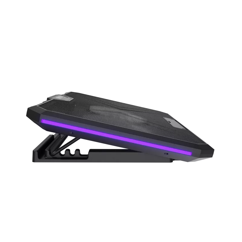 FURY GUNBAI G3 aušinimo padėklas nešiojamam kompiuteriui 14.1–17.3 col., 2 ventiliatoriai, RGB apšvietimas, 2× USB