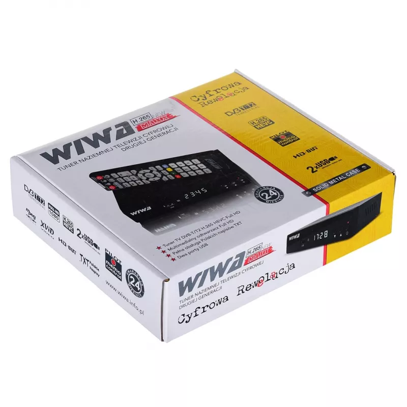 TV priedėlis WIWA H.265 LITE – DVB-T / DVB-T2 imtuvas su H.265 palaikymu, Full HD, HDMI, USB, SCART