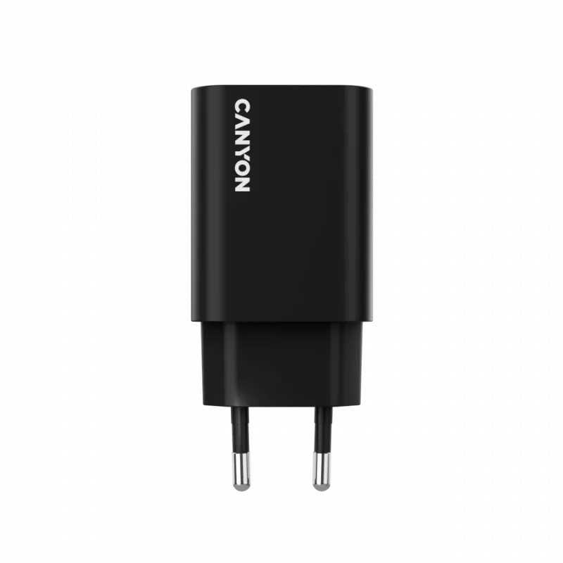 Sieninis įkroviklis CANYON OnCharge 30CL 30W PD 1xUSB-C EU kištukas Juodas