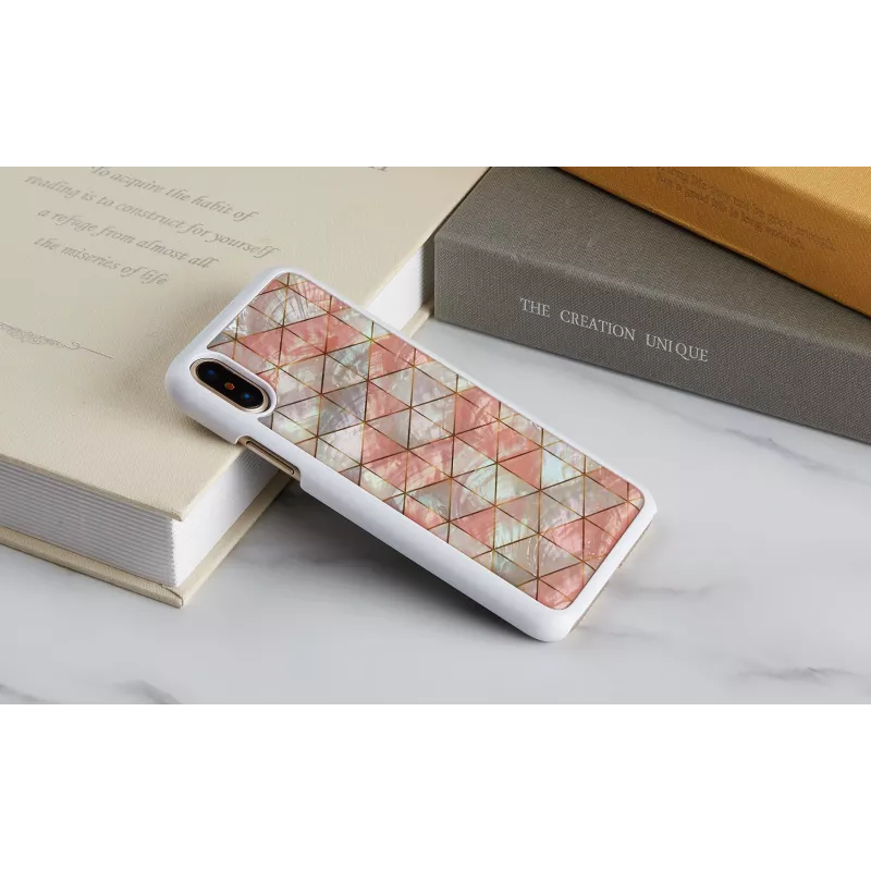 iKins dėklas iPhone XS / XS Max deimantinė balta apsauginė dėžutė