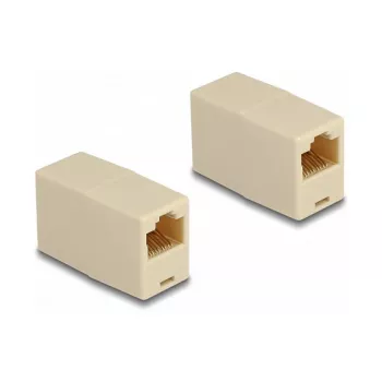 DeLOCK RJ45 lizdo jungtis prie RJ45 lizdo UTP smėlio spalvos Moteriškas/Moteriškas
