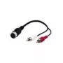 Wentronic Goobay DIN/RCA adapterio laidas, 0,2 m - DIN lizdas 180° (5 kontaktų) > 2x RCA kištukas (kairysis/dešinysis garsas) (50004)