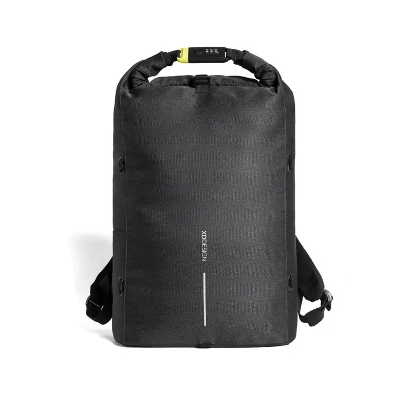 Kuprinė XDDESIGN Urban Lite Black — 21 L (išplečiama iki 27 L), 15,6 col. nešiojamojo kompiuterio skyrius, vandeniui atspari, su lagamino diržu