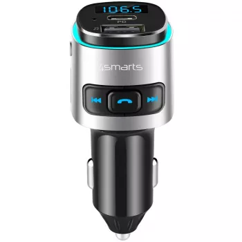 FM siųstuvas 4smarts 456201 Cigar Lighter Juodas Sidabrinis AM FM Bluetooth