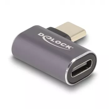 DeLOCK USB Adapter USB-C 40 Gbps PD 3.0 100 W kampinis kairėn/dešinėn 8K 60 Hz metalinis