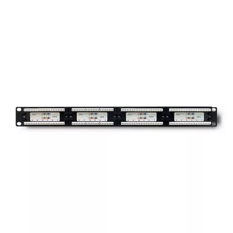 Patch panel RACK 24 portų, kat.6 UTP