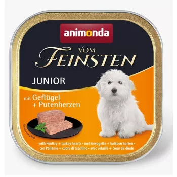 ANIMONDA Vom Feinsten Junior Paukštiena ir kalakutienos širdelės - šlapi šunų ėdalas - 150g