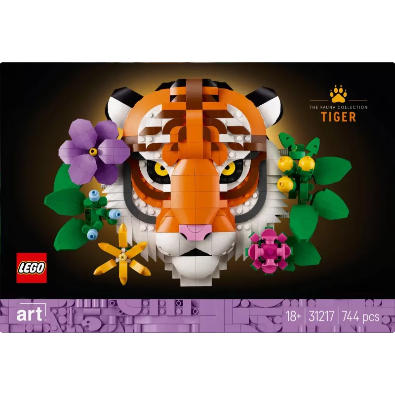 Konstruktorius LEGO Art Fauna Collection Tigras 31217 – pastatomas tigro modelis