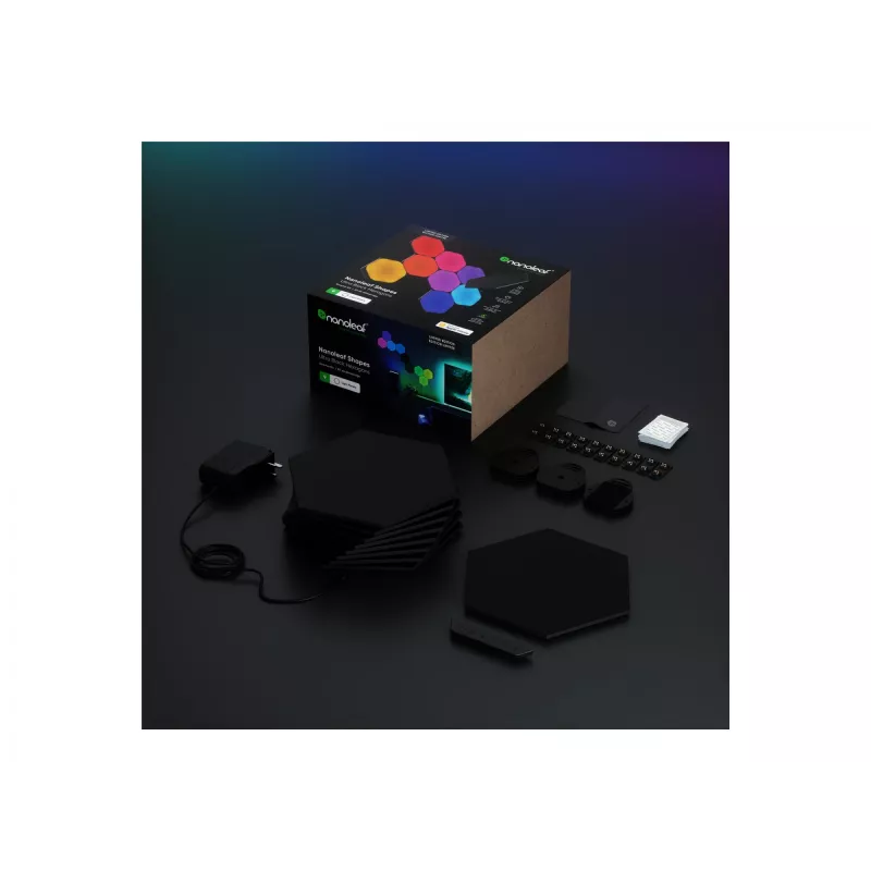 Nanoleaf Shapes Ultra Black Hexagons ribotas leidimas NL42-0102HX-9PK