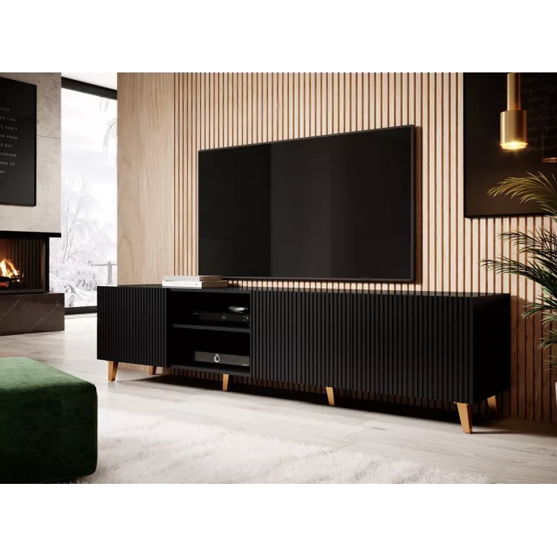 Cama RTV spintelė PAFOS 200x42x52 juodas matinis