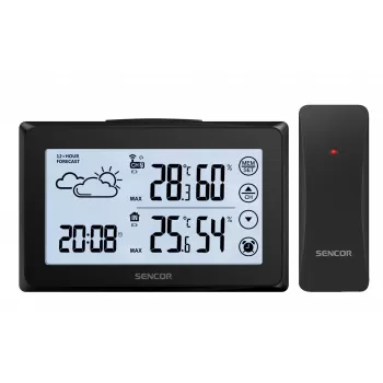 Oro stotelė SENCOR SWS 2850 – vidaus / lauko temperatūra ir drėgmė, 1 belaidis jutiklis, 433,92 MHz, min/max atmintis