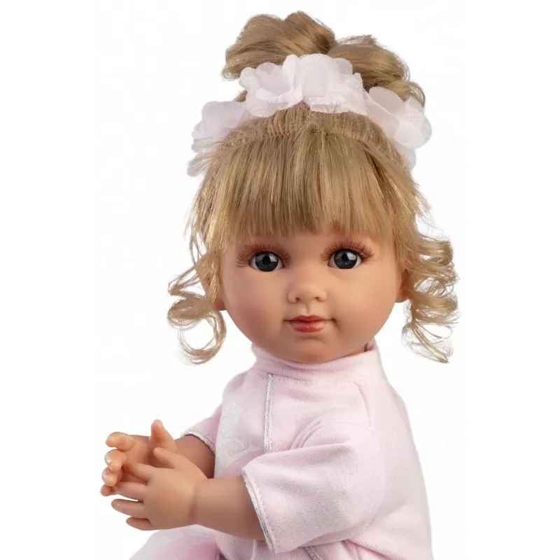 Lėlė kūdikis Llorens Elena Ballerina 35 mm audinys ir vinilas smėlio rožinė balta rekomenduojama 3+