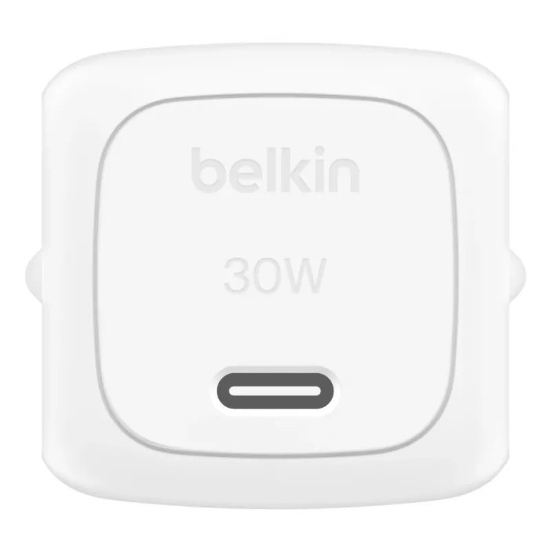 Belkin BoostCharge 30W USB-C greitasis įkroviklis nešiojamiesiems kompiuteriams, išmaniesiems telefonams ir planšetėms, baltas