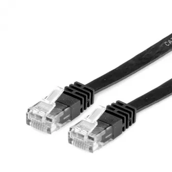 VALUE tinklo kabelis RJ-45 (kištukas) į RJ-45 (kištukas) 1 m UTP CAT 6a halogenų neturintis, liejinis, plokščias, juodas (21.99.0821)