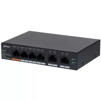 Dahua Technology DH-CS4006-4GT-60 valdomas L2 tinklo jungiklis Gigabit Ethernet (10/100/1000) su PoE, juodas