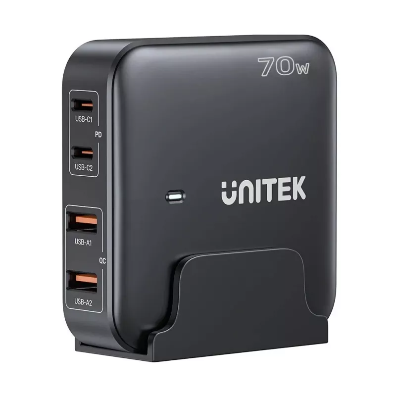 Mobiliojo įrenginio įkroviklis UNITEK P1228ABK01-EU Universalus Juodas AC Greitas įkrovimas