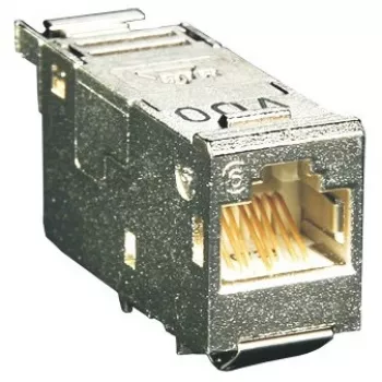 BTR E-DAT Cat.6A 8(8) RJ-45 kištukinis modulis, sidabrinis, 41,95×14,7×19,1 mm