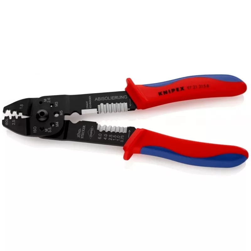 Knipex 97 21 215 B Crimpimo įrankis Juoda, Mėlyna, Raudona